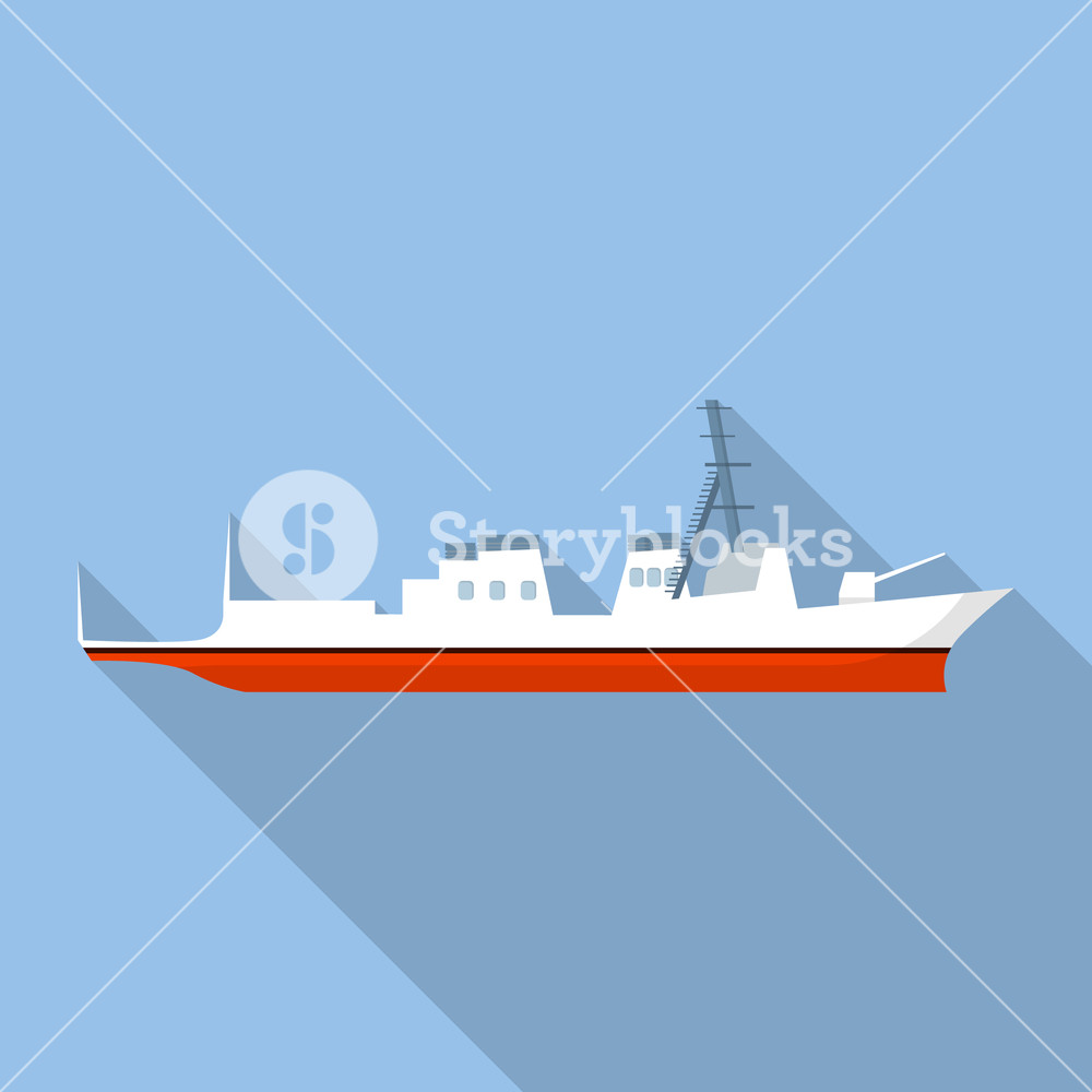 1000x1000 Military Ship Icon Flat Illustration Of Military Ship Vector Icon