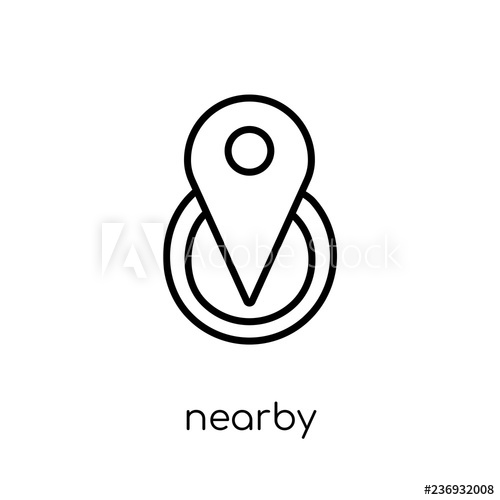 500x500 Nearby Icon Trendy Modern Flat Linear Vector Nearby Icon On White