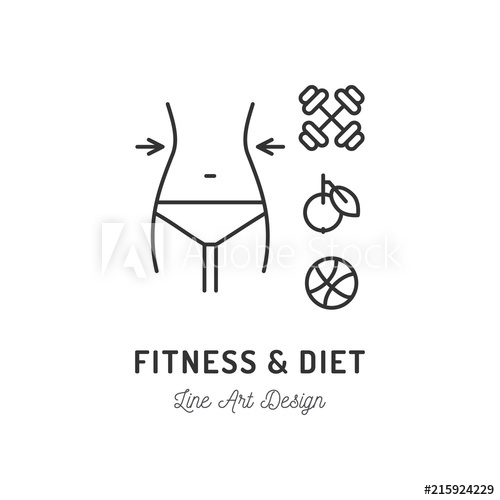 500x500 Fitness Club Logo, Diet Icon, Healthy Lifestyle Slim Body, Neat