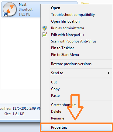 372x432 Neat Icon Properties
