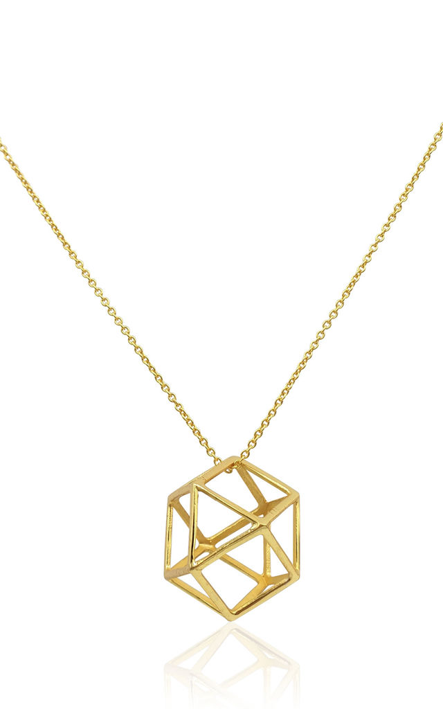 640x1024 Gold Vermeil Necklace With Geometric Icon Pendant Eliza Bautista