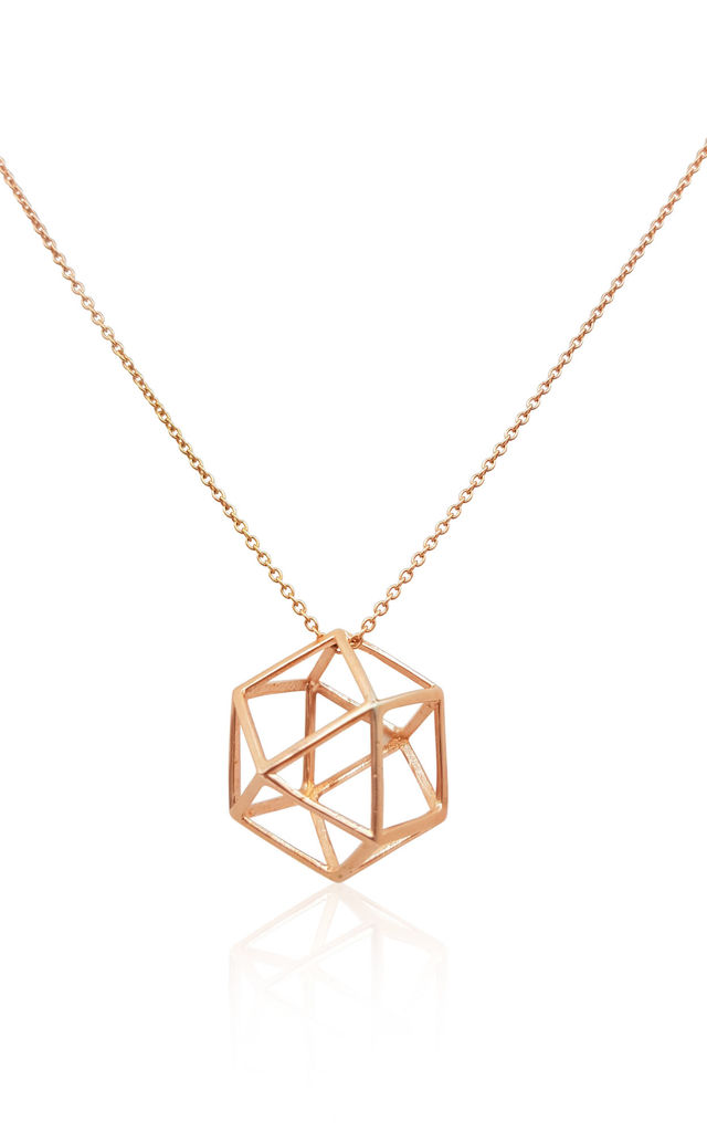 640x1024 Rose Gold Vermeil Necklace With Geometric Icon Pendant Eliza