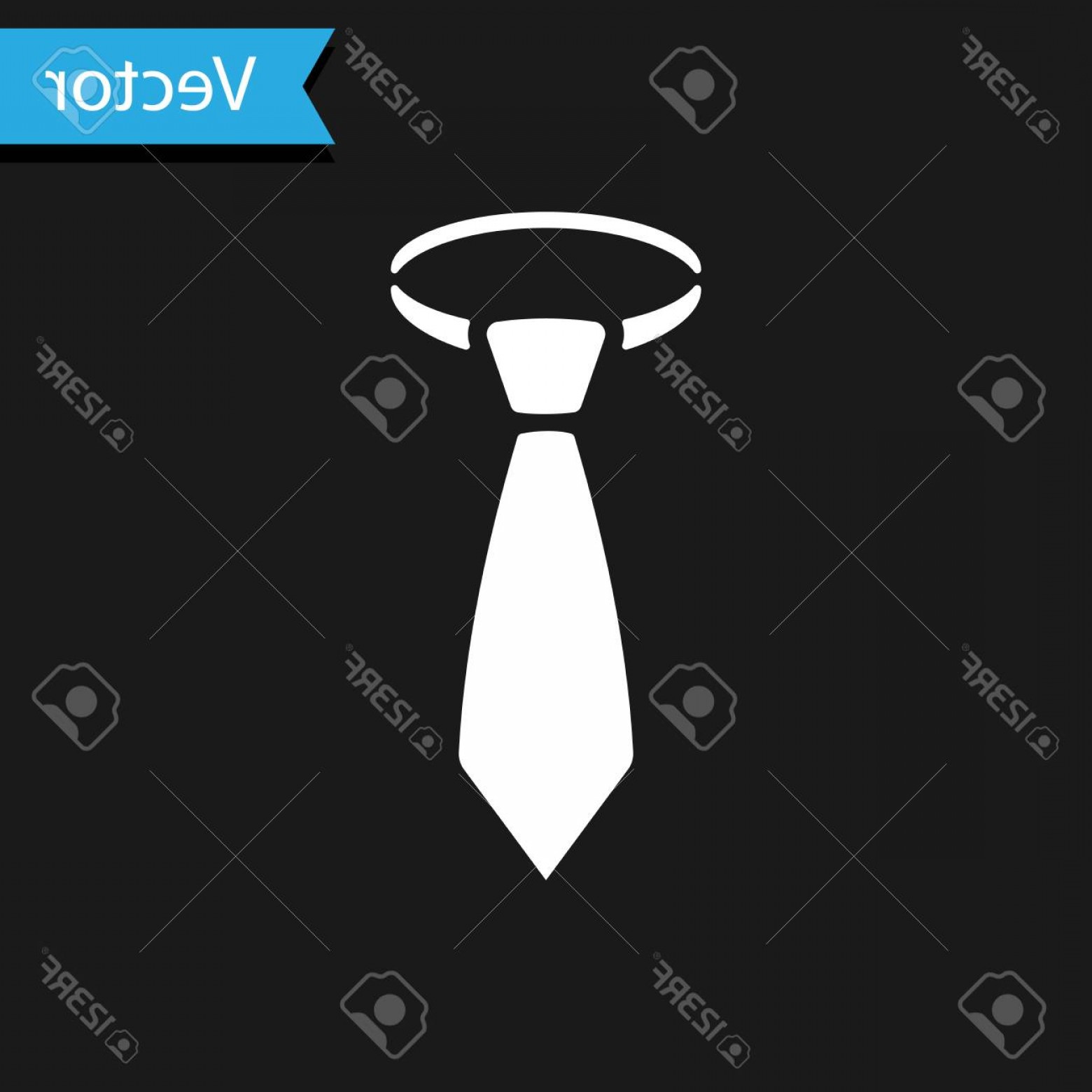 1560x1560 Photostock Vector White Tie Icon Isolated On Black Background