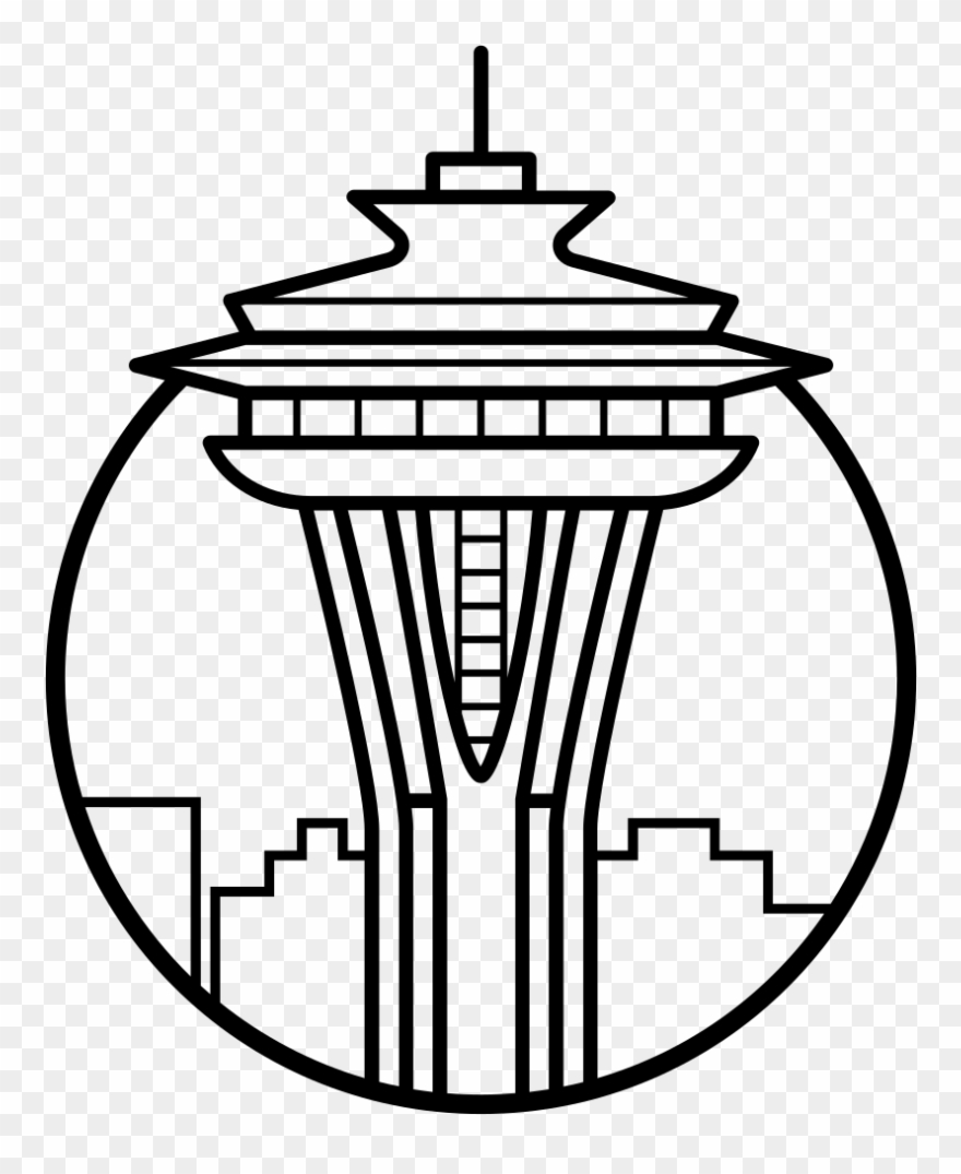 880x1075 Space Needle Coloring Page