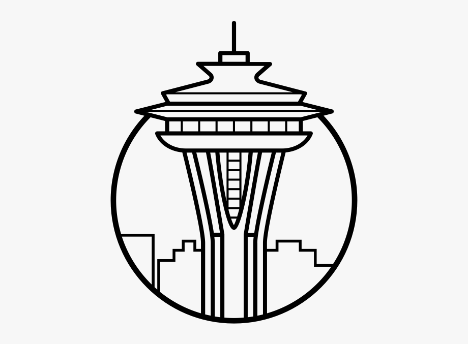 920x677 Space Needle Rubber Stamp
