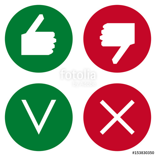 500x500 Hand Positive Negative And Check Pixel Buttons Icon Circle Stock