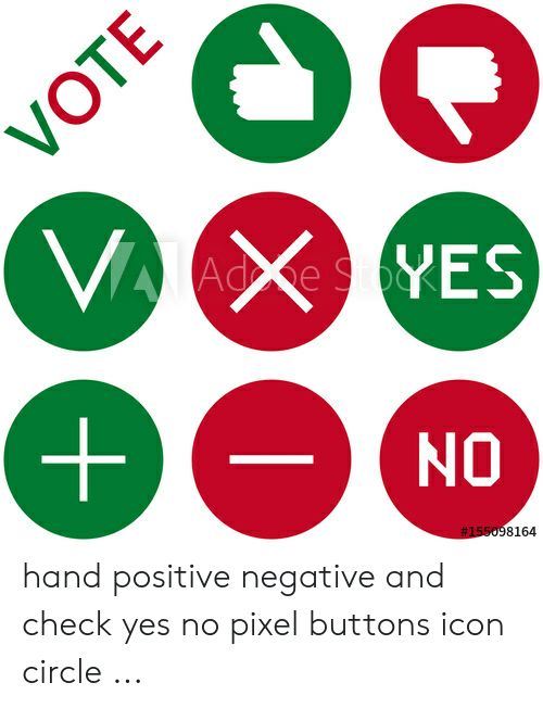 500x652 No Hand Positive Negative And Check Yes No Pixel Buttons Icon