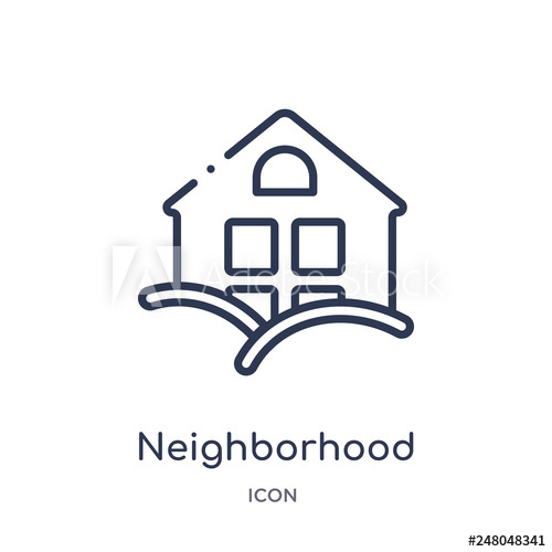 500x500 Neighborhood Icon From Real Estate Outline Collection Thin Line