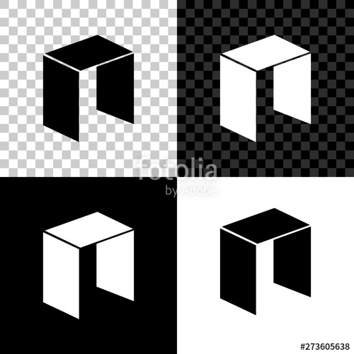 500x500 Cryptocurrency Coin Neo Icon Isolated On Black, White