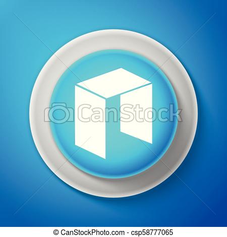 450x470 White Cryptocurrency Coin Neo Icon Isolated On Blue Background