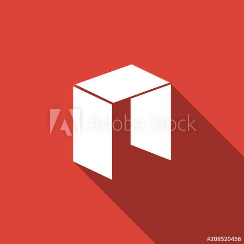 500x500 Cryptocurrency Coin Neo Icon Isolated With Long Shadow Physical