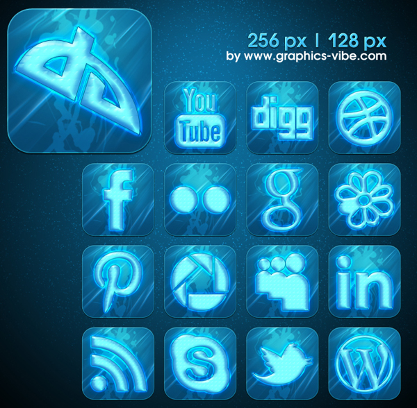 600x588 Free Social Media Icons