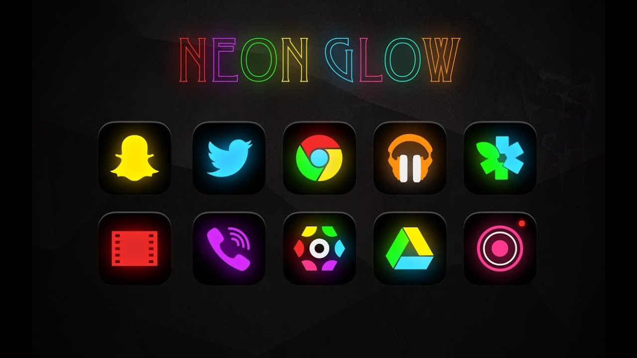 1280x720 Neon Glow Icons