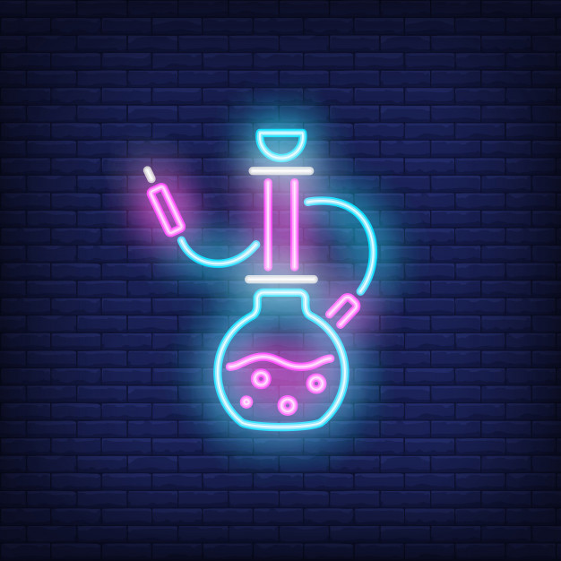 626x626 Neon Icon Of Hookah Vector Free Download