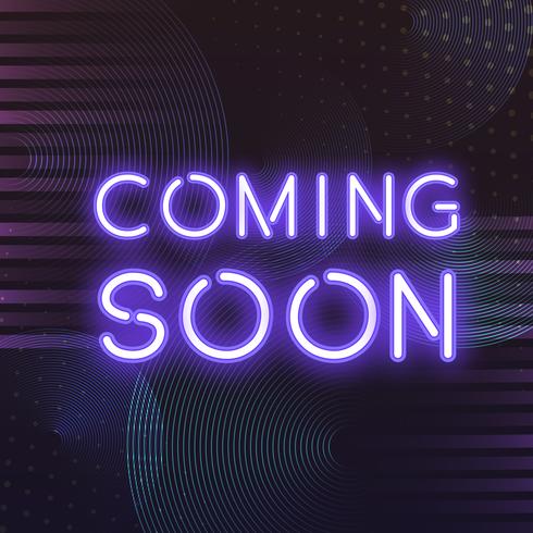 490x490 Purple Coming Soon Neon Icon Vector