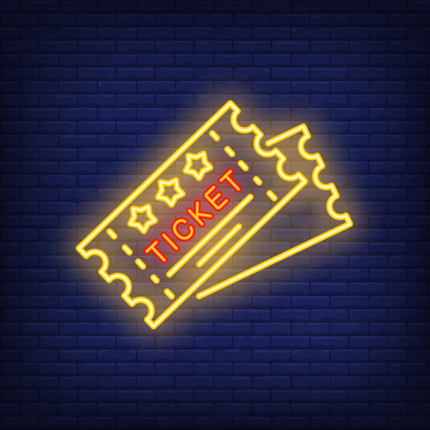 626x626 Tickets Neon Icon Vector Free Download