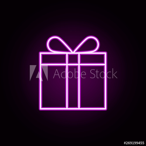 500x500 Gifts Neon Icon Elements Of Online Shopping Set Simple Icon