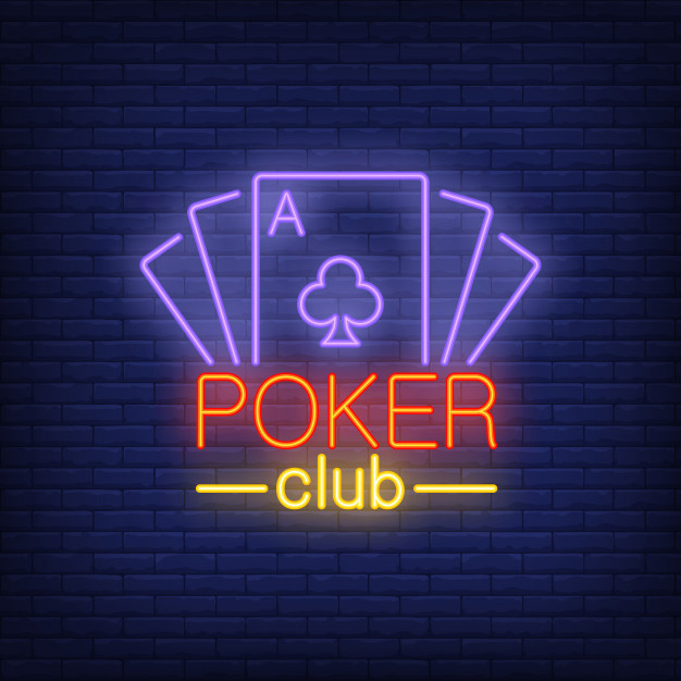 626x626 Poker Card Lettering With Playing Cards Neon Icon On Brick
