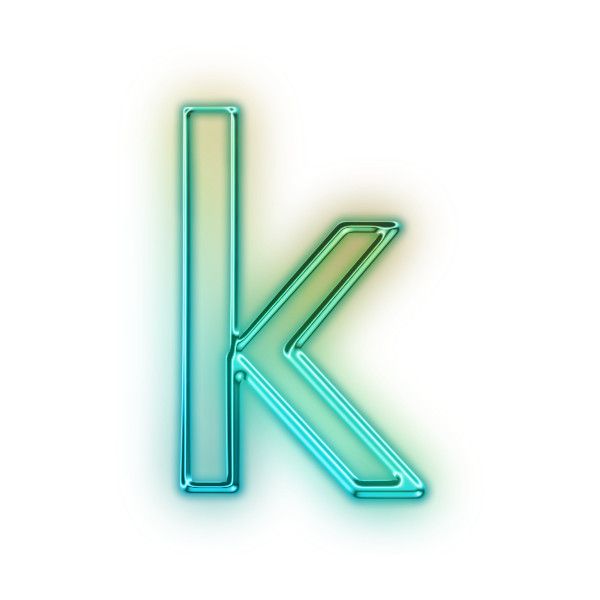 600x600 Download Free Letter K Glowing Green Neon Icon Icons Etc