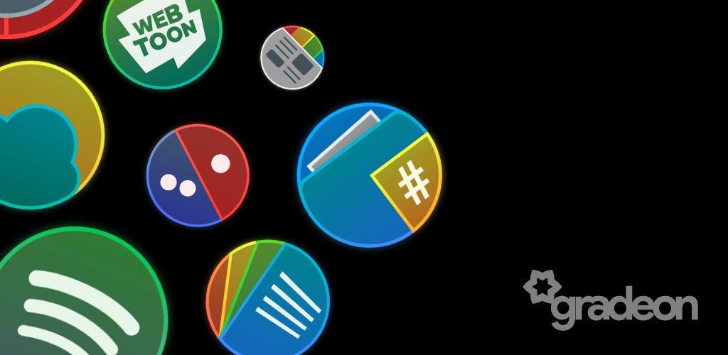 1024x500 Gradeon A Rounded Neon Icon Pack Vkalih