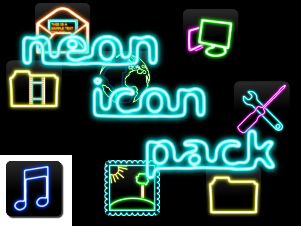 1024x768 Neon Icon Pack