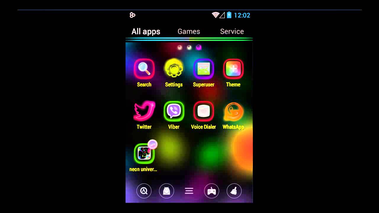 1280x720 Neon Universal Theme With Nice Icon Pack For Android Device