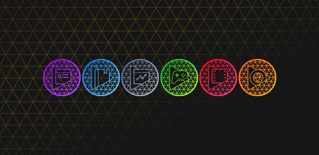 1024x500 Pixel Net Neon Icon Pack