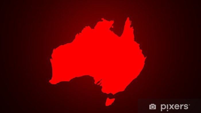 700x394 Neon Shine Australia Map Icon Wall Mural