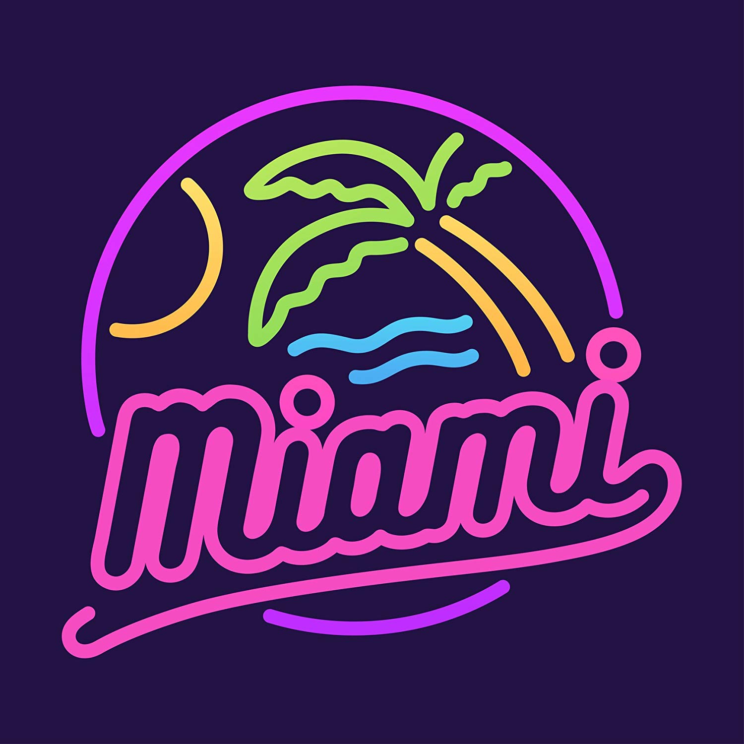 1500x1500 Shinobi Stickers Pretty Neon Light Miami Calligraphy