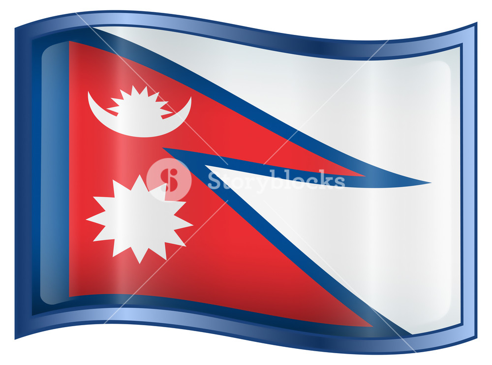 1000x743 Nepal Flag Icon, Isolated On White Background Royalty Free Stock