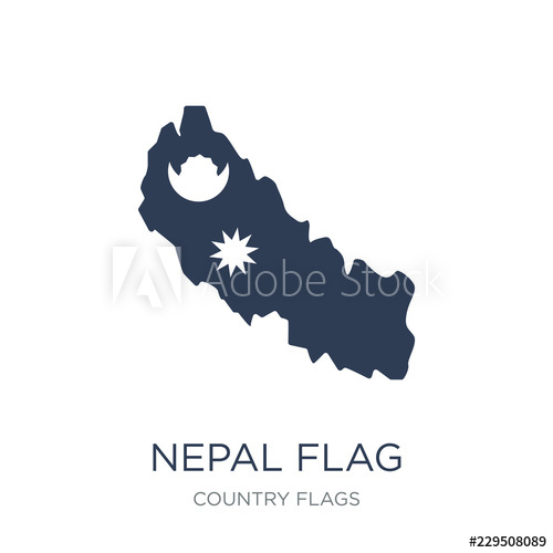 500x500 Nepal Flag Icon Trendy Flat Vector Nepal Flag Icon On White