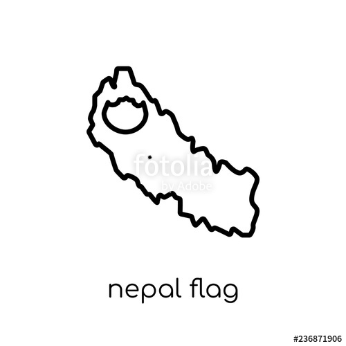 500x500 Nepal Flag Icon Trendy Modern Flat Linear Vector Nepal Flag Icon