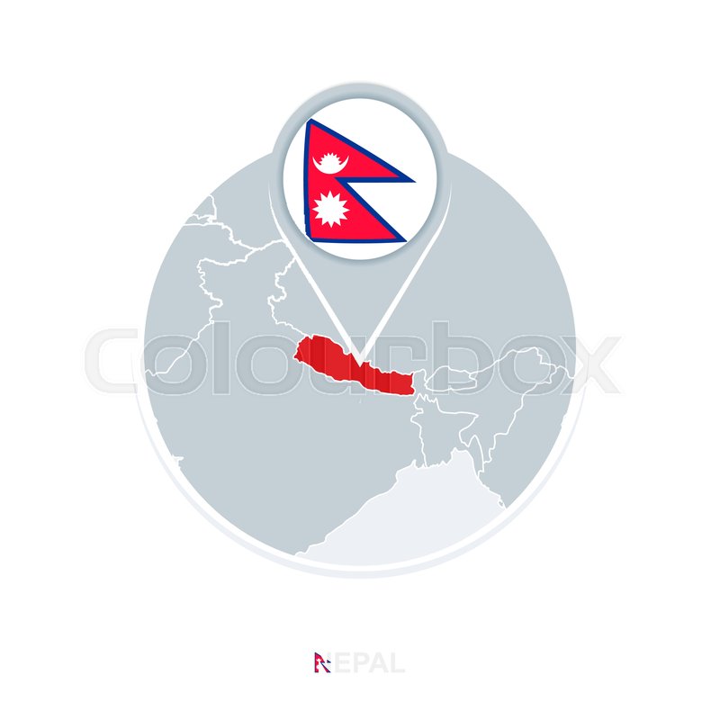 800x800 Nepal Map And Flag, Vector Map Icon Stock Vector Colourbox