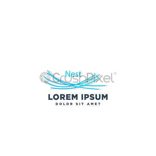 500x500 Nest Line Simple Logo Template Vector Illustration Icon Element