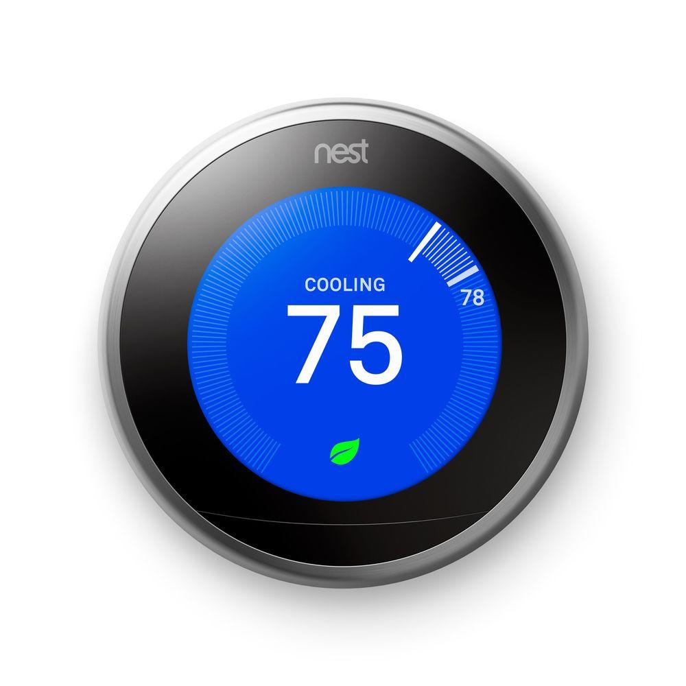 1000x1000 Google Nest Learning Thermostat Gen In Stainless Steel