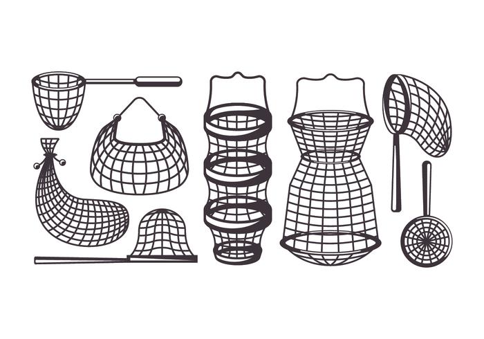 700x490 Fishing Net Vector Icons