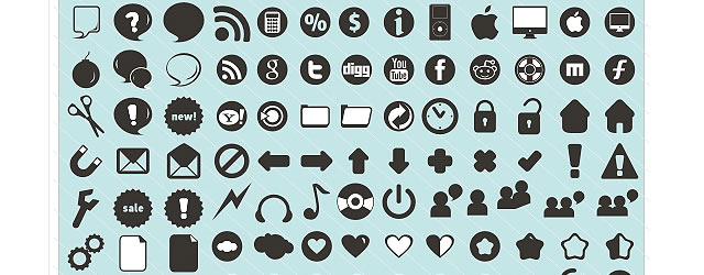 640x250 Web Development, Design And Application Icon Sets