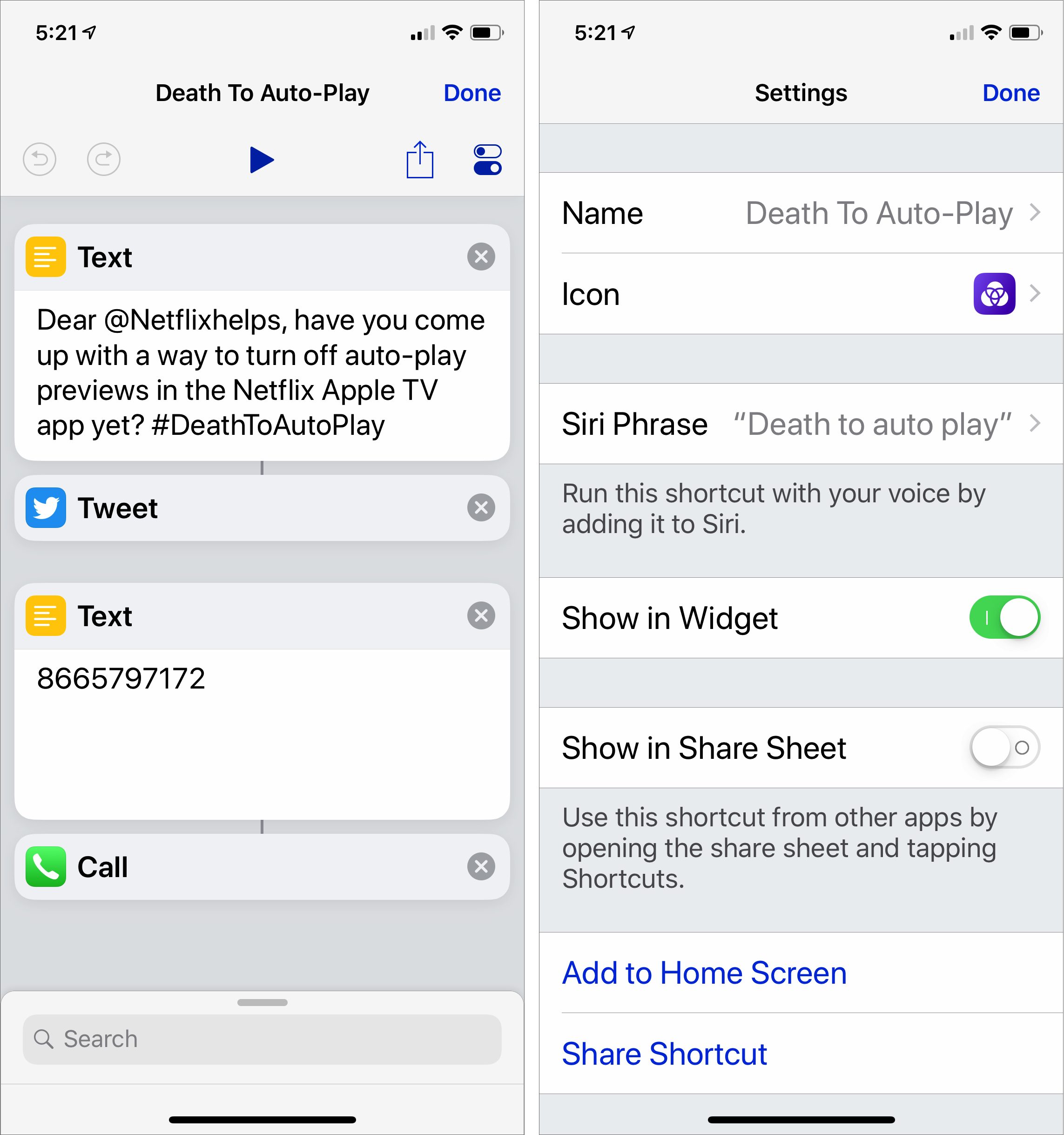 netflix stream info shortcut