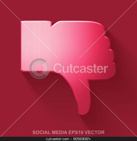 450x464 Flat Metallic Social Network Icon Red Glossy Metal Thumb Down