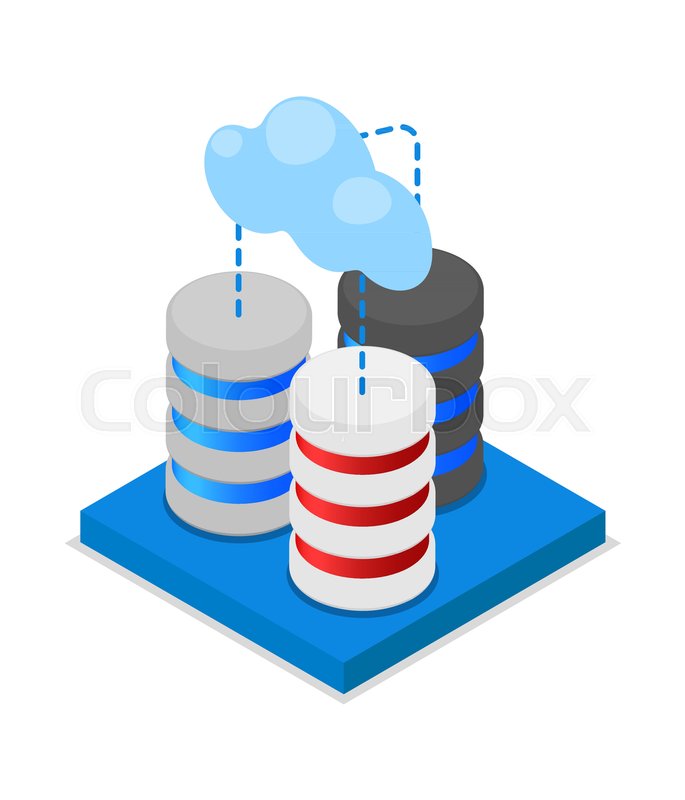 685x800 Cloud Storage Isometric Icon Stock Vector Colourbox