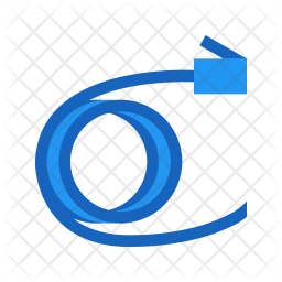 256x256 Network Cable Icon Of Flat Style