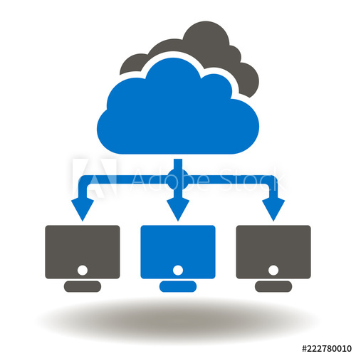 500x500 Cloud Network Shared Computer Icon Vector Networking Computing