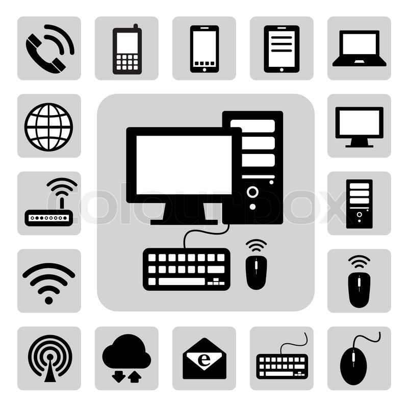 800x800 Mobile Devices Computer And Network Stock Vector Colourbox