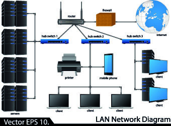 340x252 Vector Network Diagram Icons Free Vector Download