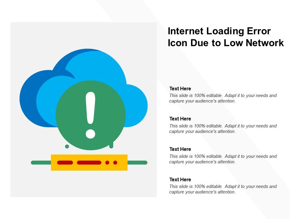 960x720 Internet Loading Error Icon Due To Low Network Powerpoint