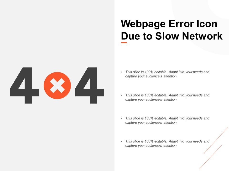 960x720 Webpage Error Icon Due To Slow Network Templates Powerpoint