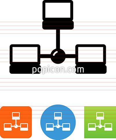 400x481 Computer Network With Hub Icon