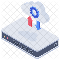 256x256 Cloud Network Hub Icon Of Isometric Style