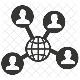 256x256 Society Network Icon Of Glyph Style