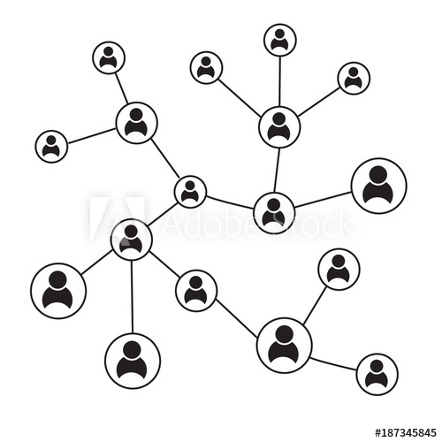 500x500 Connected Social Network Icon On White Background People Network
